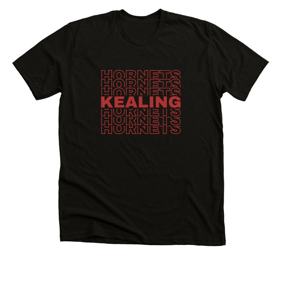 Hornets Repeating, a Black Heather Premium Unisex Tee