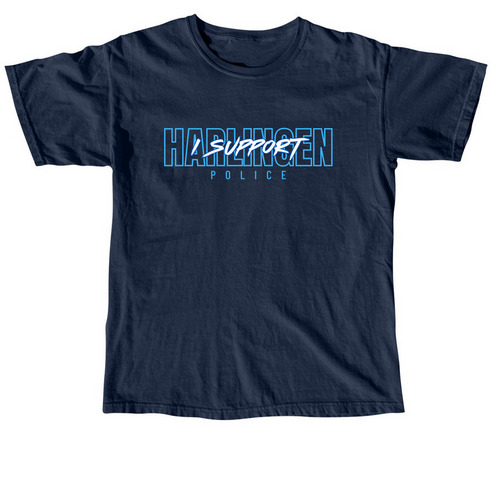 Harlingen Police Support Shirt, a True Navy Comfort Colors Unisex Tee