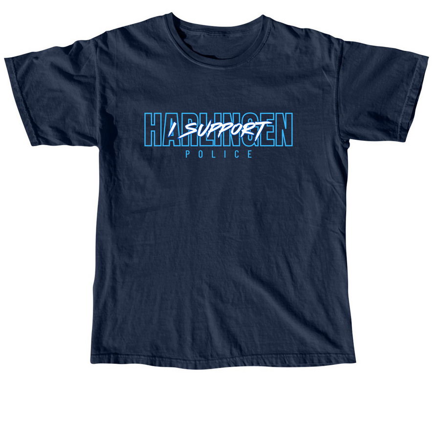 Harlingen Police Support Shirt, a True Navy Comfort Colors Unisex Tee