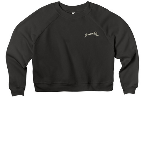 SOUTH TACOMA LOCAL, a Black Women's Premium Cropped Raglan Sweatshirt