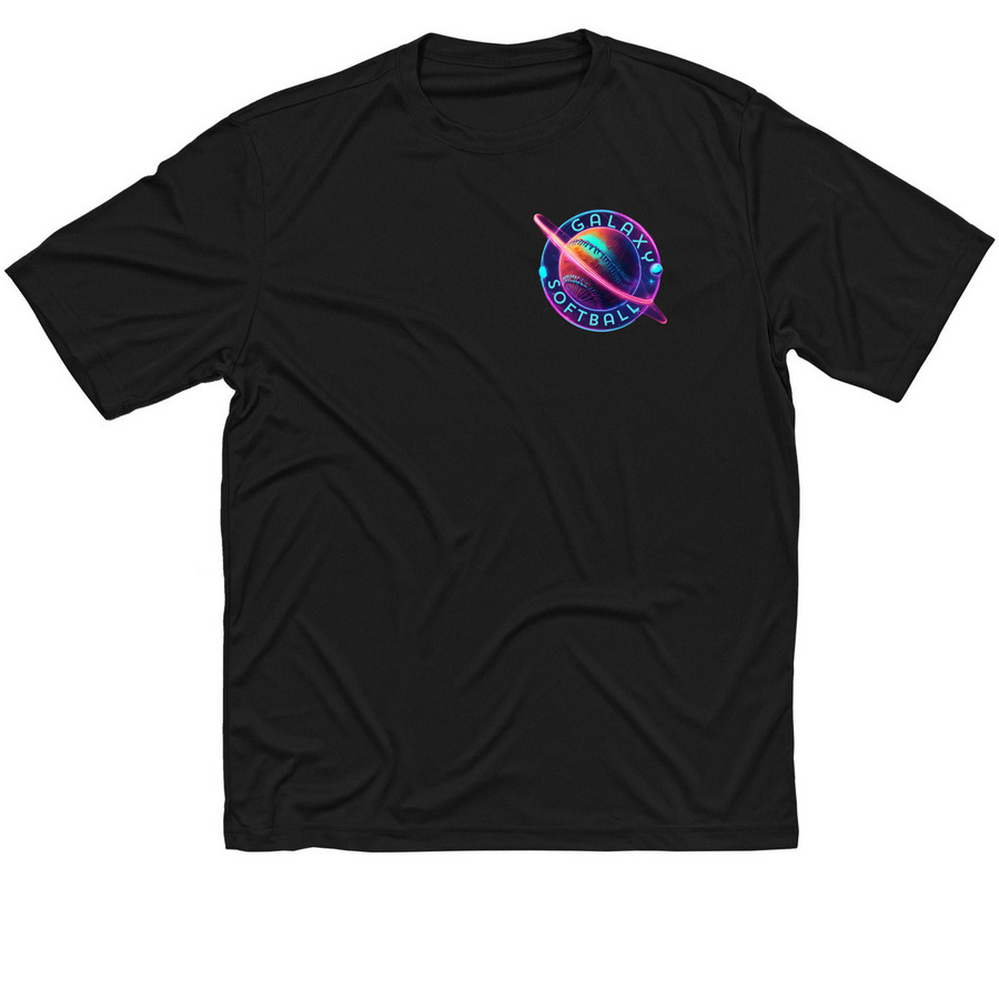 Adult Small logo, a Black Classic Performance Tee