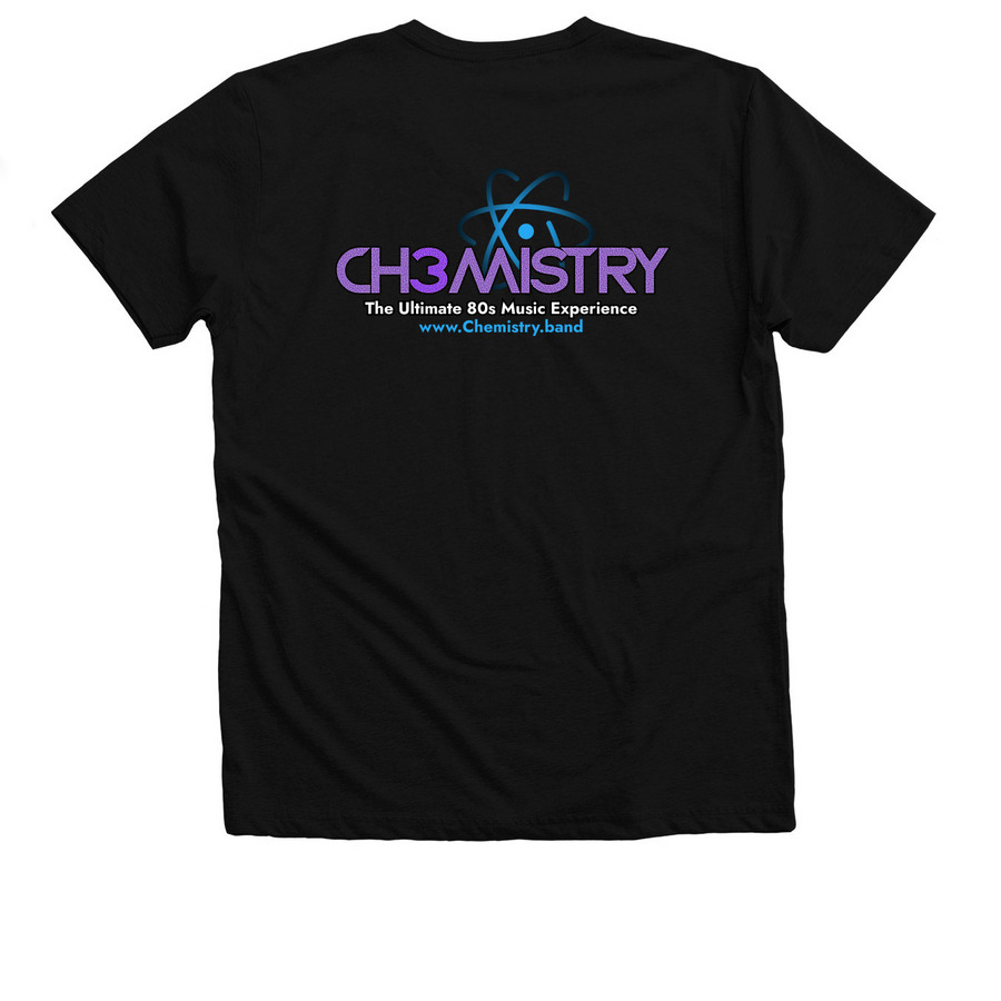 Tees and Tanks - Logo On Front And Back, a Solid Black Blend Premium V-Neck Tee (back-view)