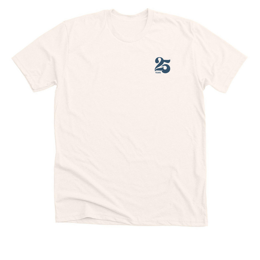 25th Anniversary Shirts & Sweatshirts, a Heather Natural Premium Unisex Tee