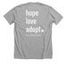 Hope, Love, Adopt., a Athletic Heather Premium Unisex Tee (back-view)
