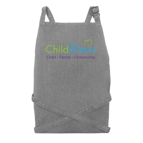 ChildStrive Apron, a Grey Denim Recycled Denim Bib Apron