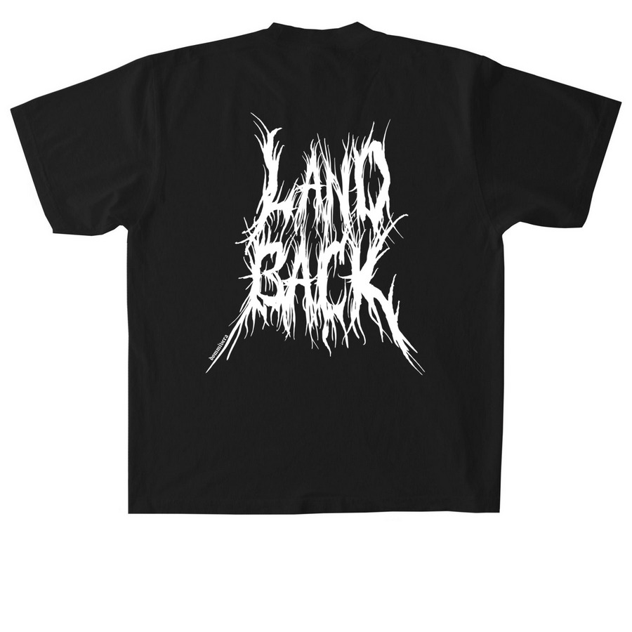 + LAND BACK 01 (DOUBLE SIDED) +, a Black Heavyweight Garment Dye Tee (back-view)