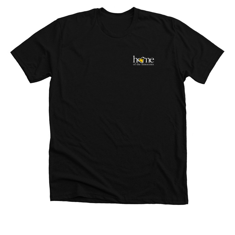 White HOTI Logo, a Solid Black Blend Premium Unisex Tee