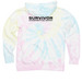 "Accountability Cult Dropout" (BLACK), a Sunset Swirl Tie Dye Pullover Hoodie (back-view)