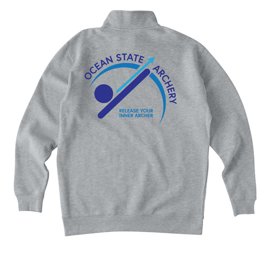 1/4 zip pullover, a Grey Heather Midweight Quarter Zip Pullover (back-view)