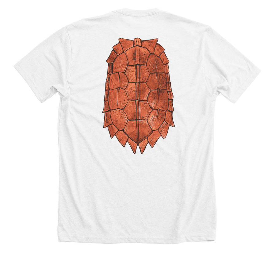Leaf Turtle Shell, a Solid White Blend Premium Unisex Tee (back-view)