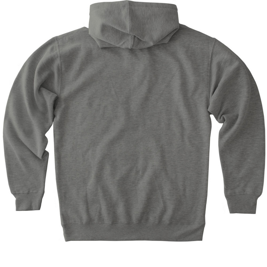 Stealing Hearts, a Gunmetal Heather Heavyweight Pullover Hoodie (back-view)