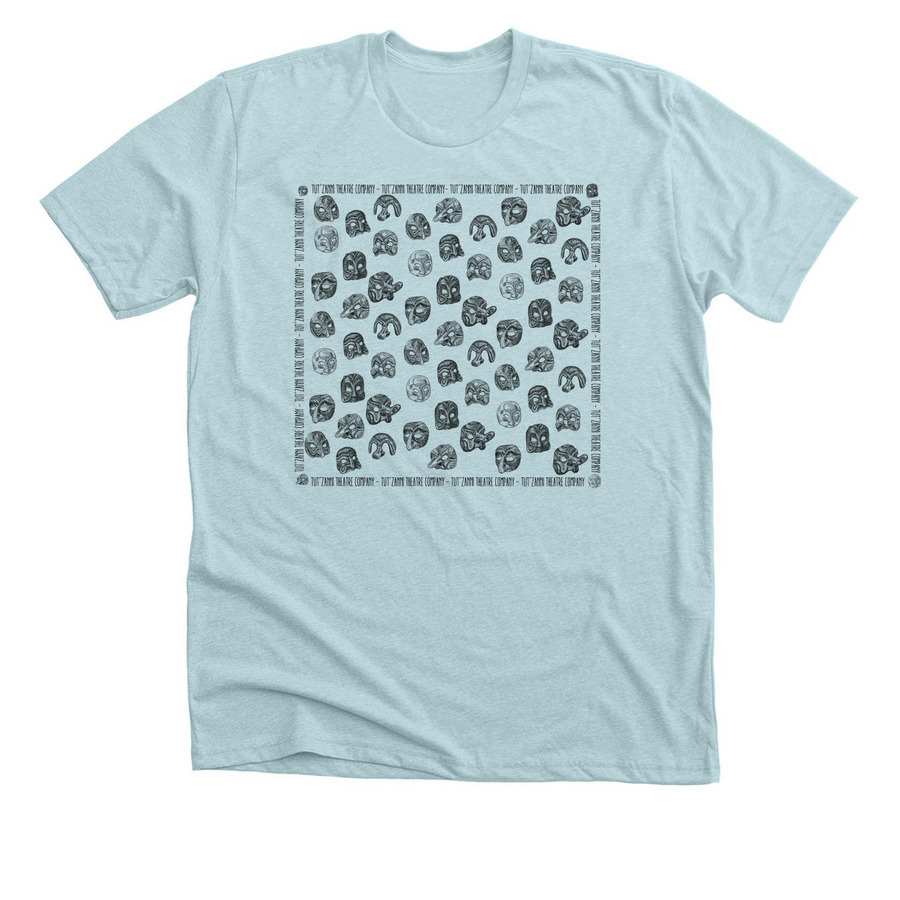 Commedia dell?Arte Masks Tee by Tut?Zanni, a Heather Ice Blue Premium Unisex Tee
