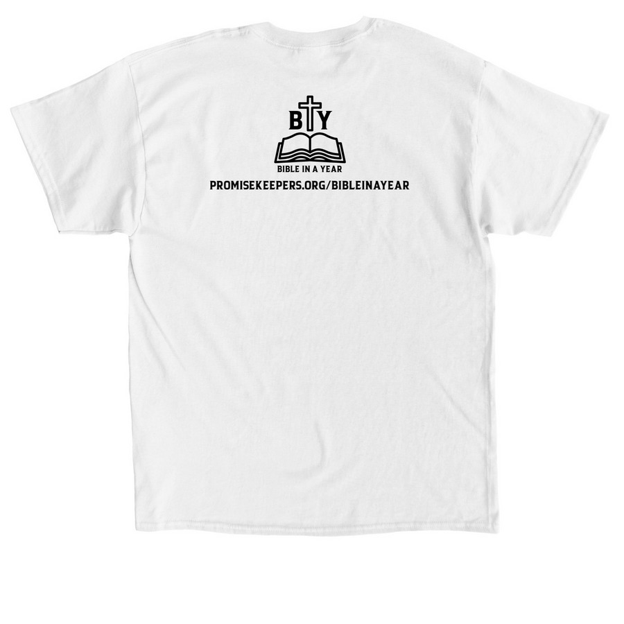 Bible In A Year (Ask Me), a White Classic Unisex Tee (back-view)