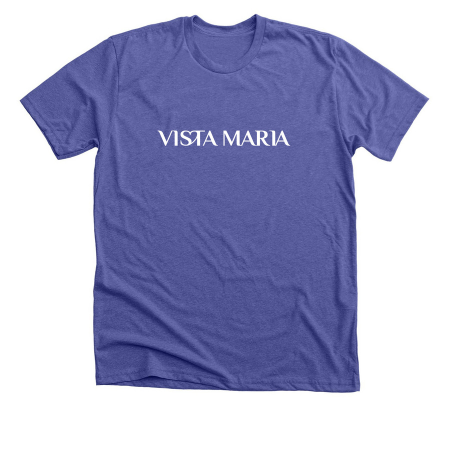 Horizontal Logo, a Heather Lapis Premium Unisex Tee