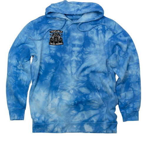 For the jeeps, a Aqua Blue Tie Dye Pullover Hoodie