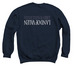 AM I REAL? TV Graphic, a Navy Crewneck Sweatshirt (back-view)