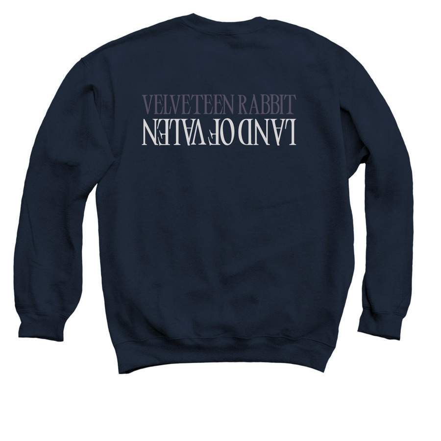 AM I REAL? TV Graphic, a Navy Crewneck Sweatshirt (back-view)