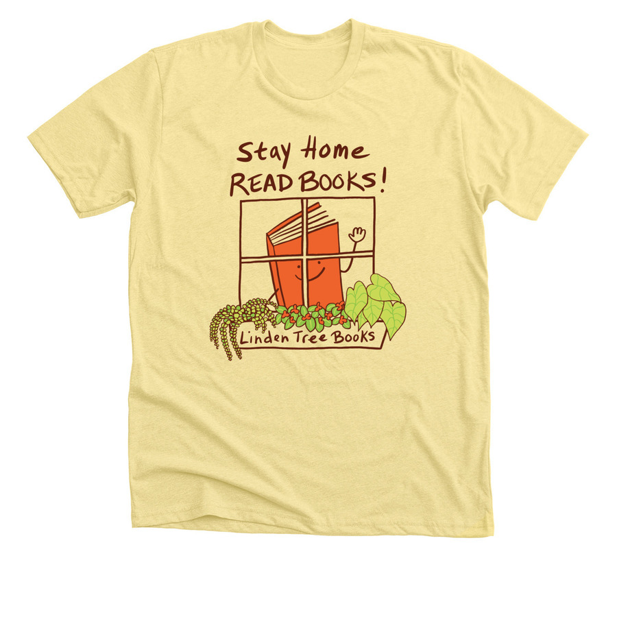 Linden Tree Books, a Heather Yellow Gold Premium Unisex Tee