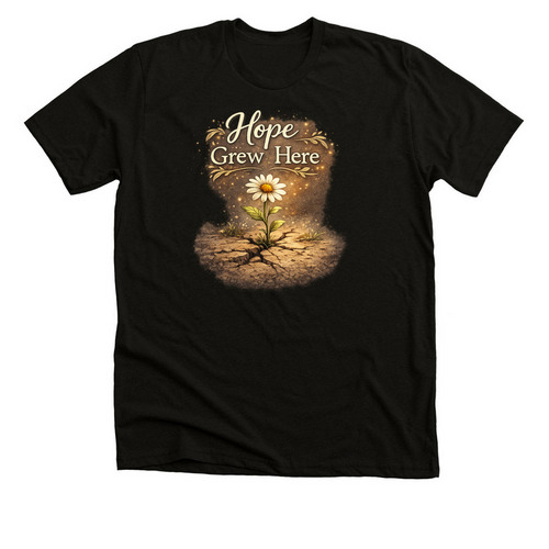 Hope Grew Here, a Solid Black Blend Premium Unisex Tee
