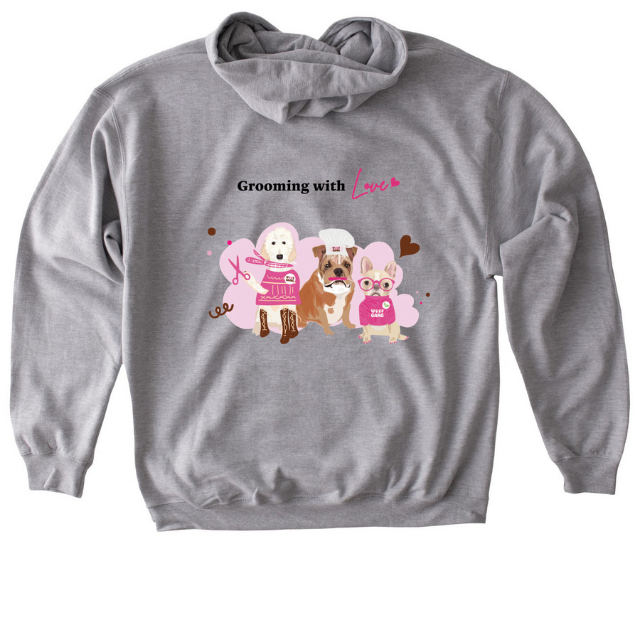 Woof Gang Sweatshirt&nbsp;, a Sport Grey Gildan Softstyle Pullover Hoodie (back-view)