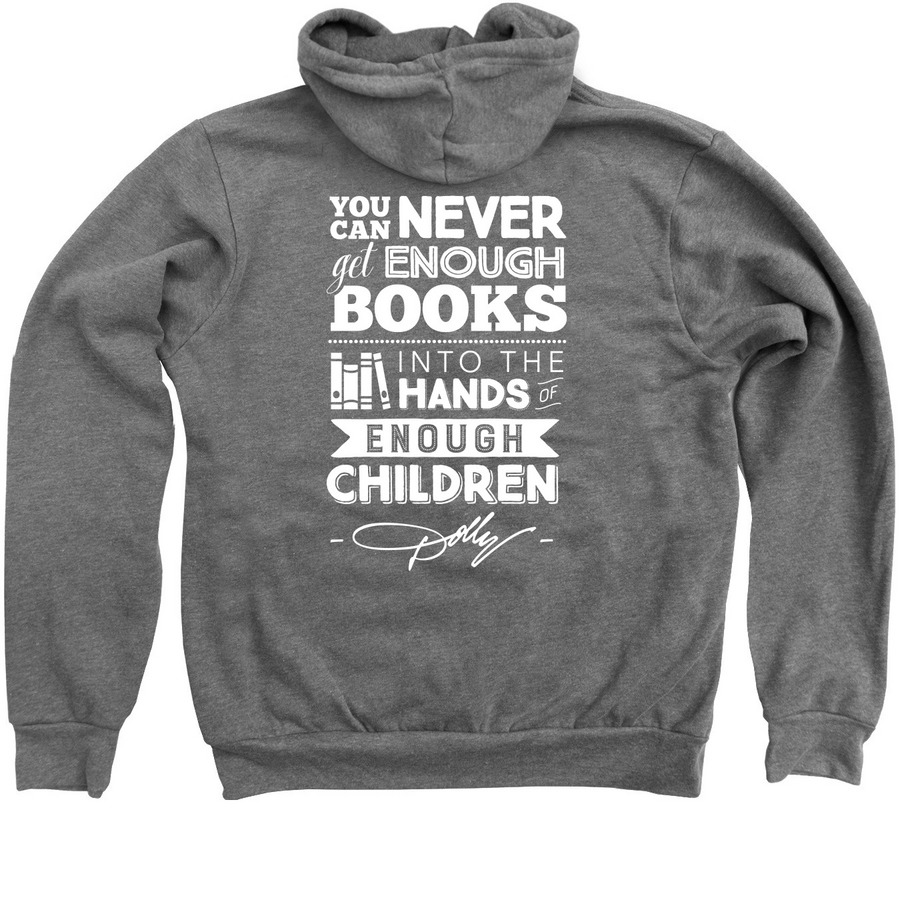 Arkansas Imagination Library Hoodies, a Deep Heather Zip Up Hoodie (back-view)