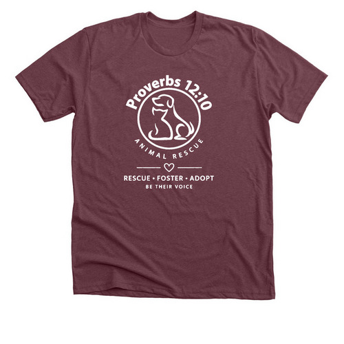 Rescue -Foster- Adopt, a Heather Maroon Premium Unisex Tee