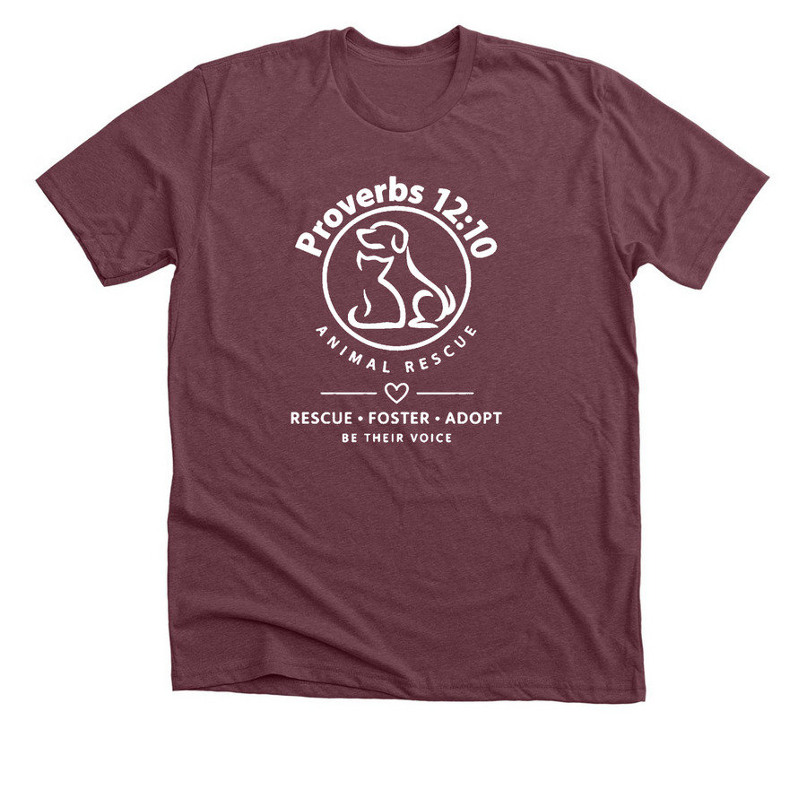 Rescue -Foster- Adopt, a Heather Maroon Premium Unisex Tee