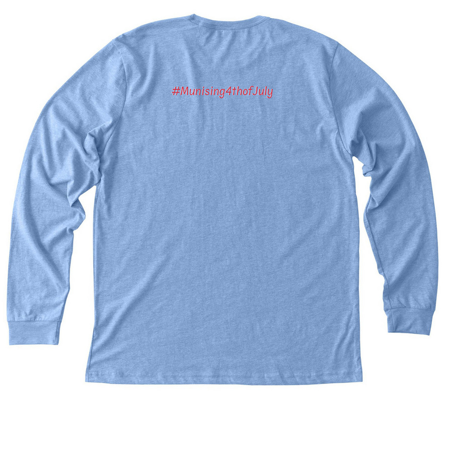 250th Stars-Adult&nbsp;, a Heather Carolina Blue Premium Long Sleeve Tee (back-view)