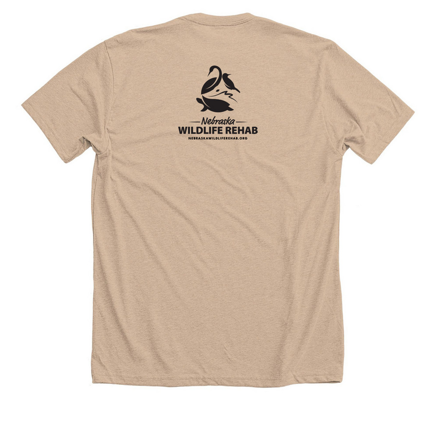 Introverted But Willing to Discuss Opossums, a Heather Tan Premium Unisex Tee (back-view)