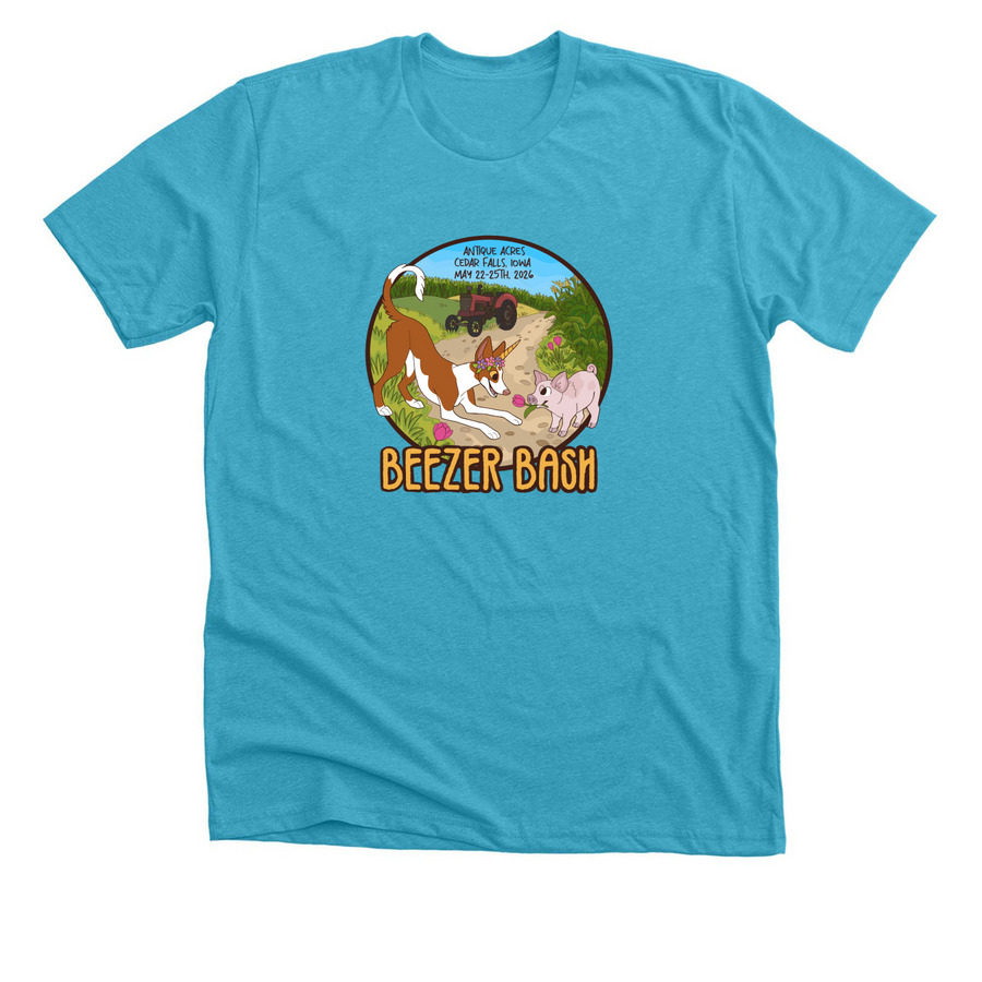 2026 Beezer Bash, a Heather Aqua Premium Unisex Tee