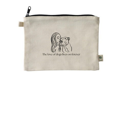 Nicole and Finn Pouch, a Natural 9"x7" Hemp Blend Pouch