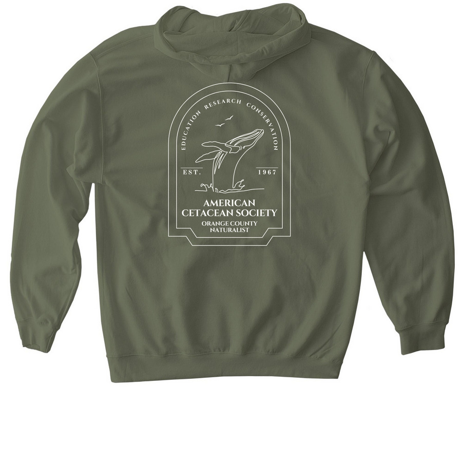 NATURALIST Breach Pocket & Back Logo, a Military Green Gildan Softstyle Pullover Hoodie (back-view)