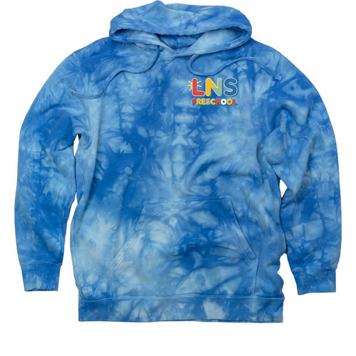 Colorful Design, a Aqua Blue Tie Dye Pullover Hoodie