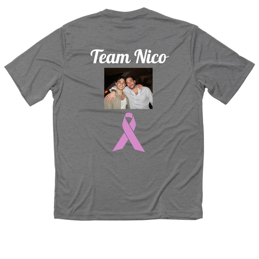 Team Nico, a Grey Concrete Heather Classic Performance Tee (back-view)