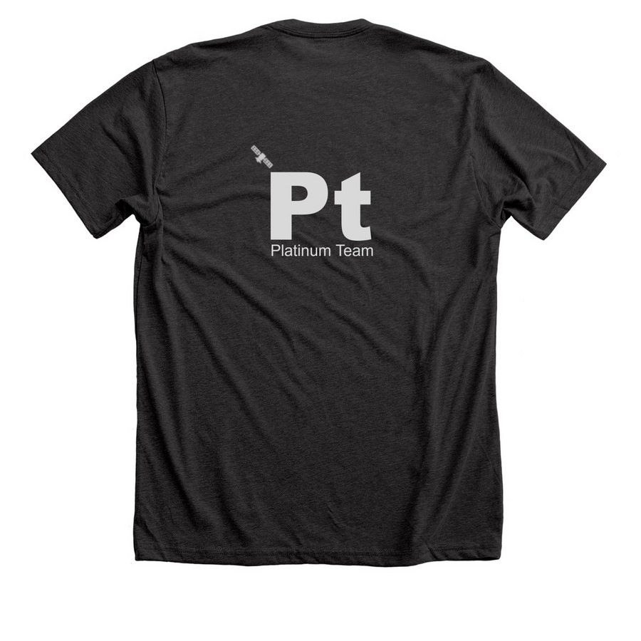 Satellite Light (Big PT CB), a Dark Grey Heather Premium Unisex Tee (back-view)