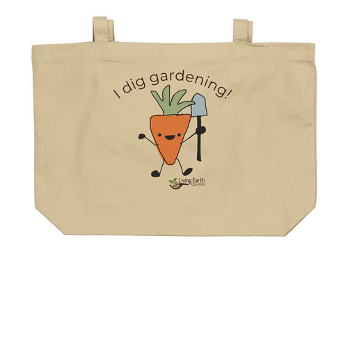 "I dig gardening" LEC Totes, a Oyster Large Organic Cotton Tote Bag