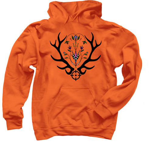 Hunting Season Dakota Floral, a Orange Pullover Hoodie