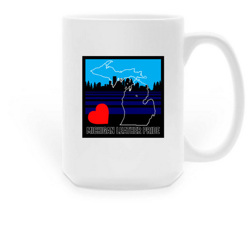 Michigan Leather Pride Mugs!, a White Large Coffee Mug