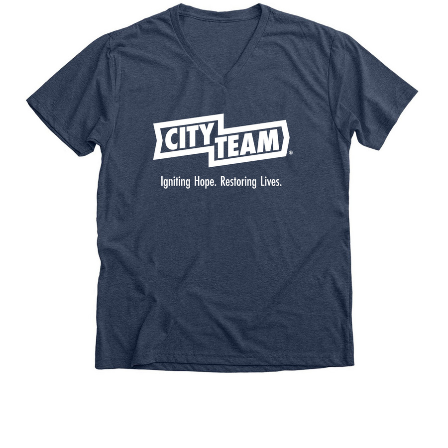 CityTeam Shirts, a Heather Navy Premium V-Neck Tee