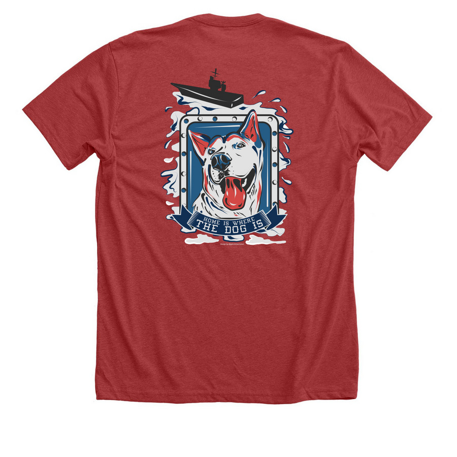 2022-2023 DoD Mascot, Nala, a Heather Canvas Red Premium Unisex Tee (back-view)