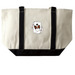 Noddy Tote, a Natural/Black Large Two-Tone Canvas Tote Bag (back-view)