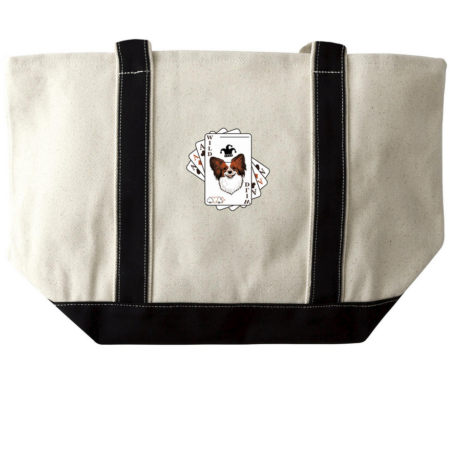 Noddy Tote, a Natural/Black Large Two-Tone Canvas Tote Bag (back-view)