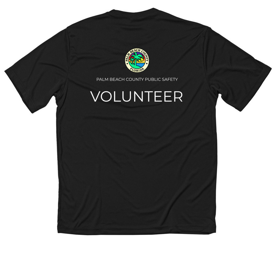 Volunteer Performance T's -Black/White Logo, a Black Classic Performance Tee (back-view)