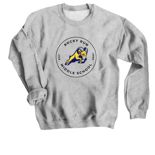 RRMS Ram Logo, a Sport Grey Crewneck Sweatshirt