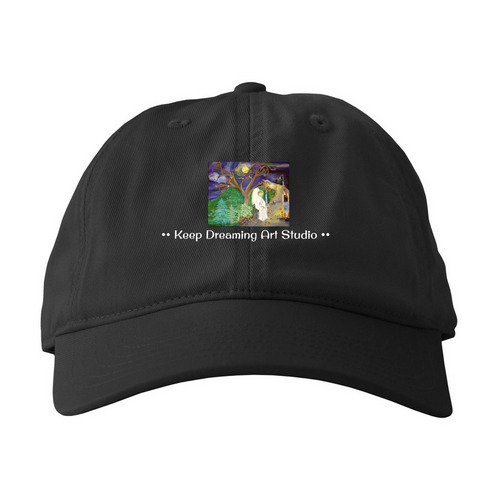 Never Alone, a Black Printed Eco Baseball Cap