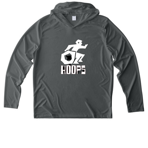 Hoops, a Dark Smoke Grey UV Performance Long Sleeve Hoodie