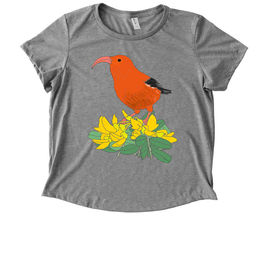 'I'iwi Shirt, a Aluminum Grey Allmade Eco Triblend Women?s Scoop Neck Tee