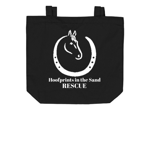 Hoofprints Rescue Tote Bag, a Black Organic Cotton Tote Bag
