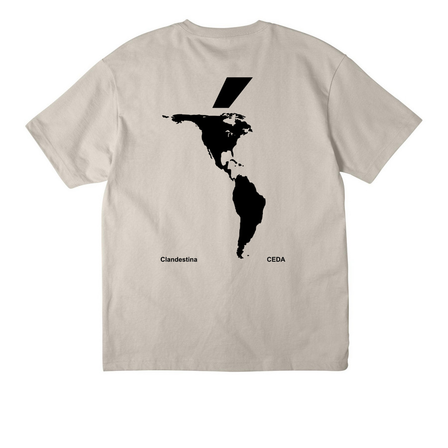 The Am?rica Tee, a Dust Unisex Heavyweight Tee (back-view)