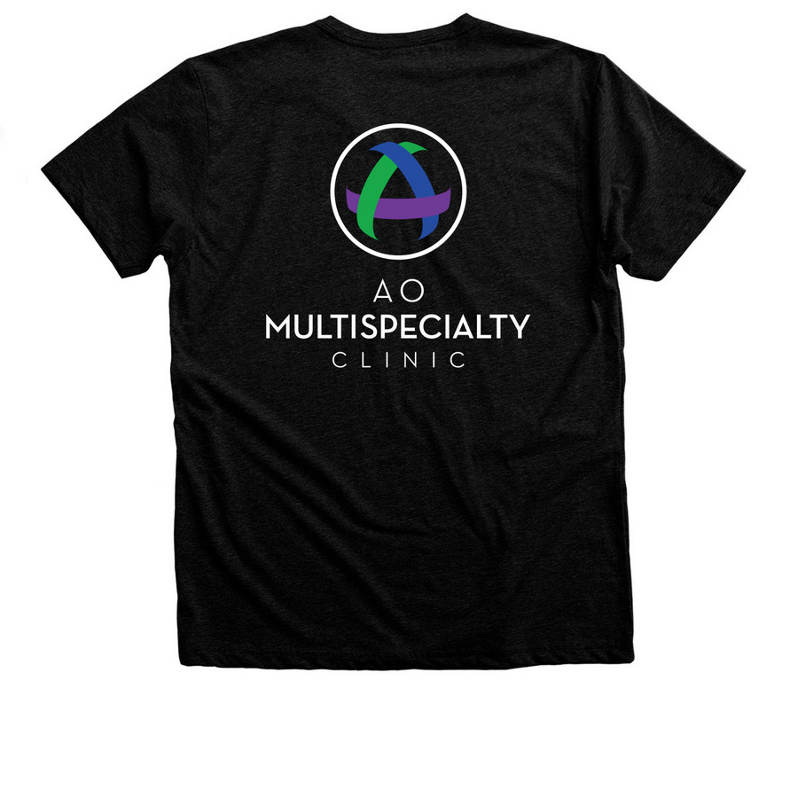 Branded Shirts, a Black Heather Premium Unisex Tee (back-view)